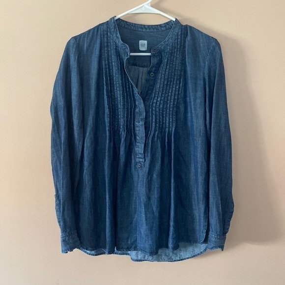 Gap Denim Button Front Top - Picture 1 of 6